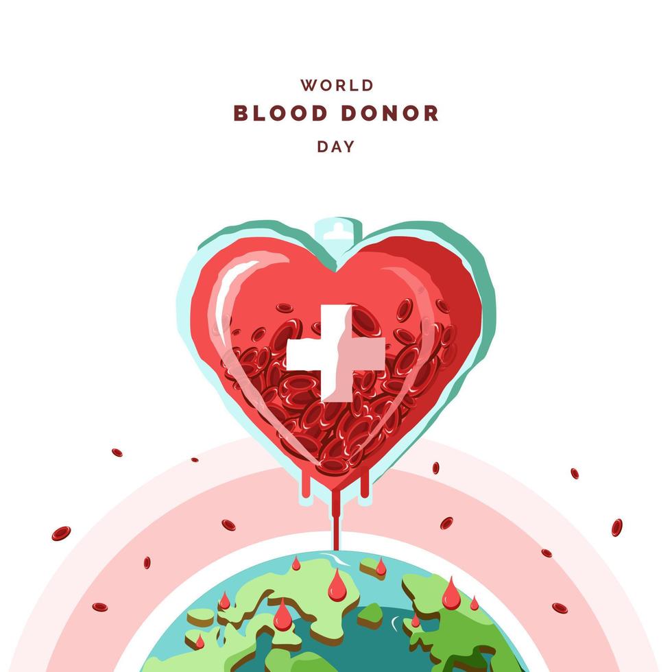 ilustración del día mundial del donante de sangre vector