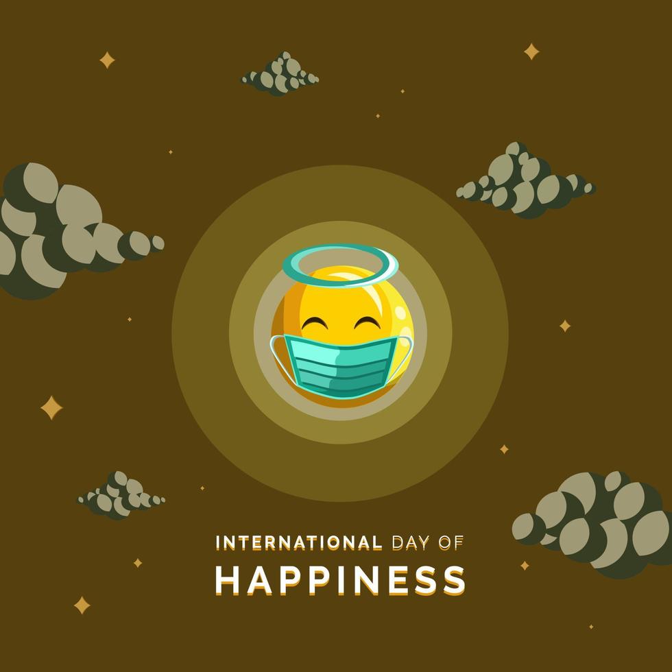 día internacional de la felicidad, ilustración vectorial vector