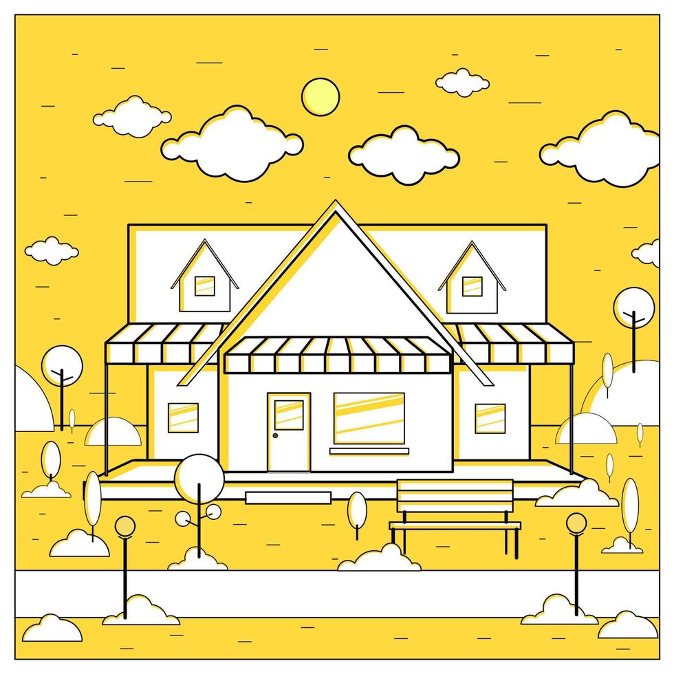 House illustration  modern style flat design vector