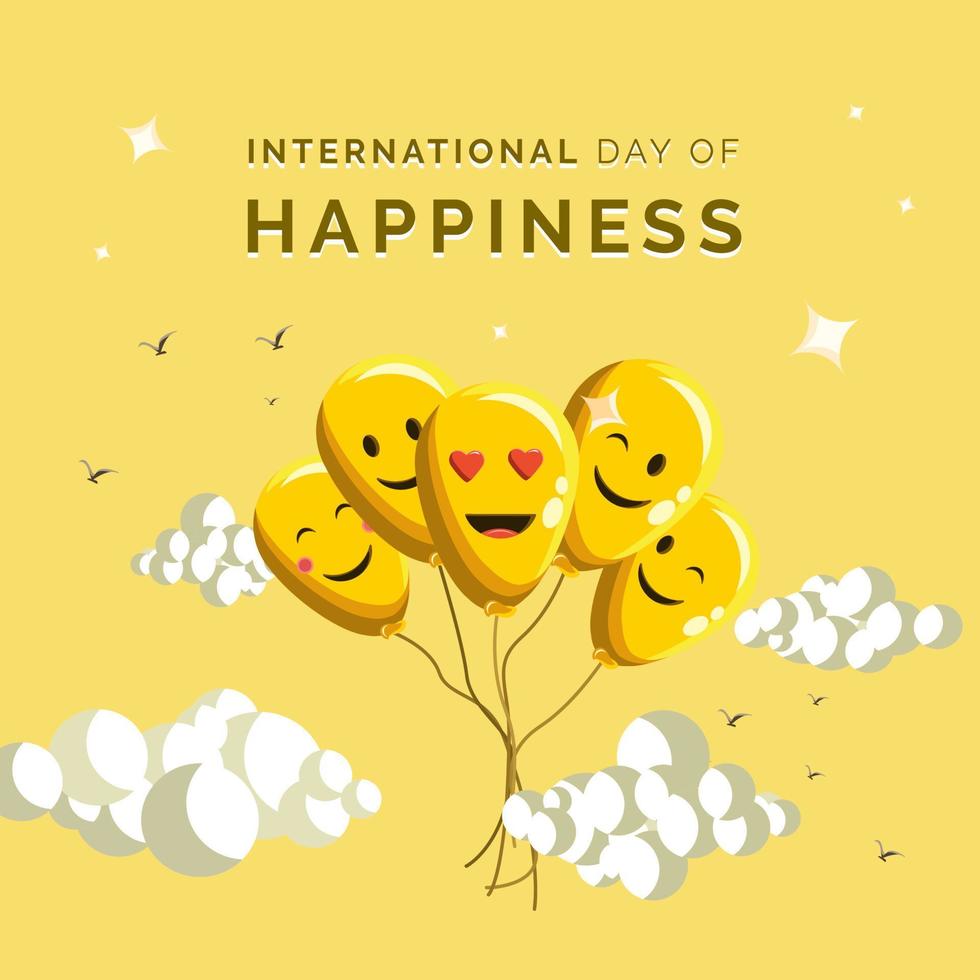 International Day of Happiness vector illustration