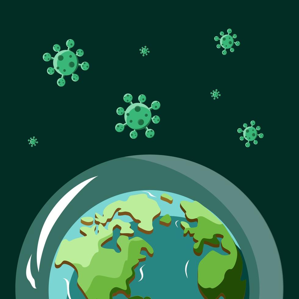 Illustration of Corona Virus Attacking the Earth vector