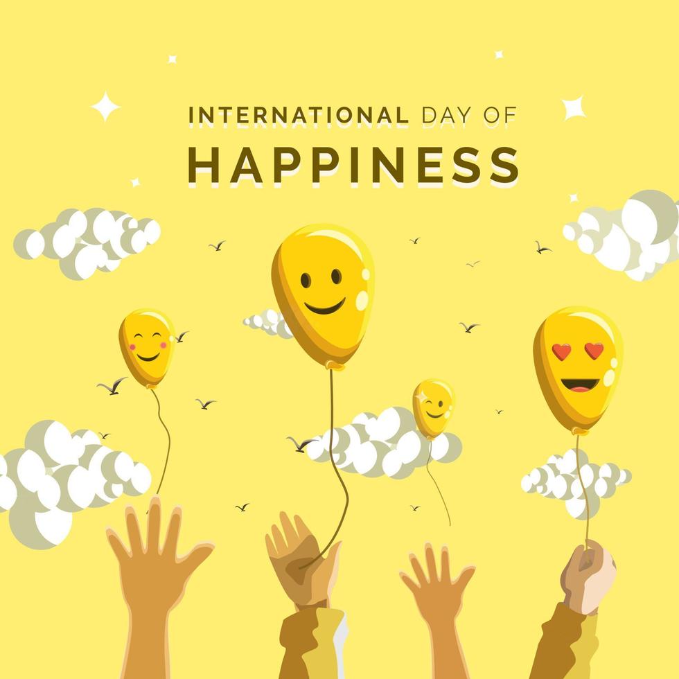 International Day of Happiness vector illustration