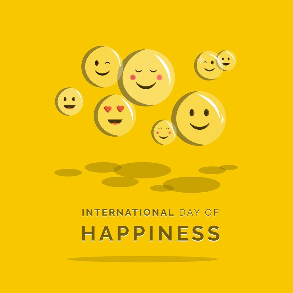 International Day of Happiness vector illustration