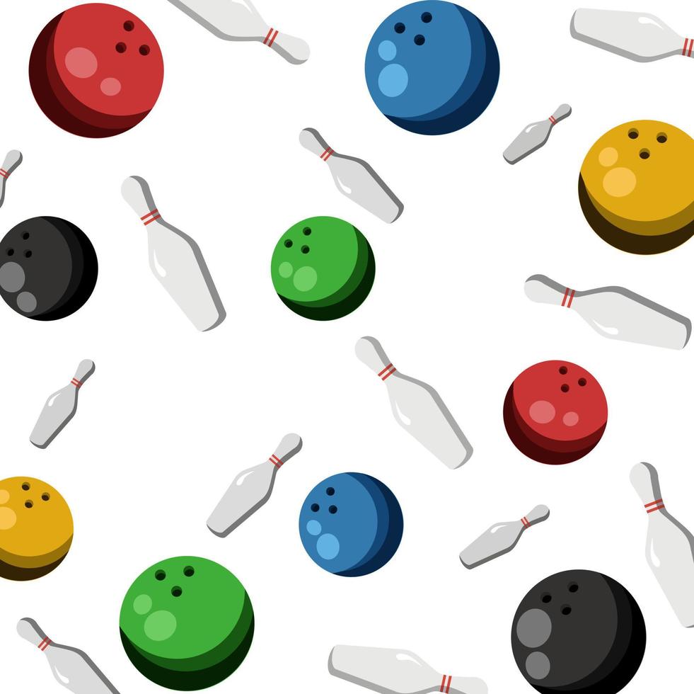 Bowling game pattern vector illustration