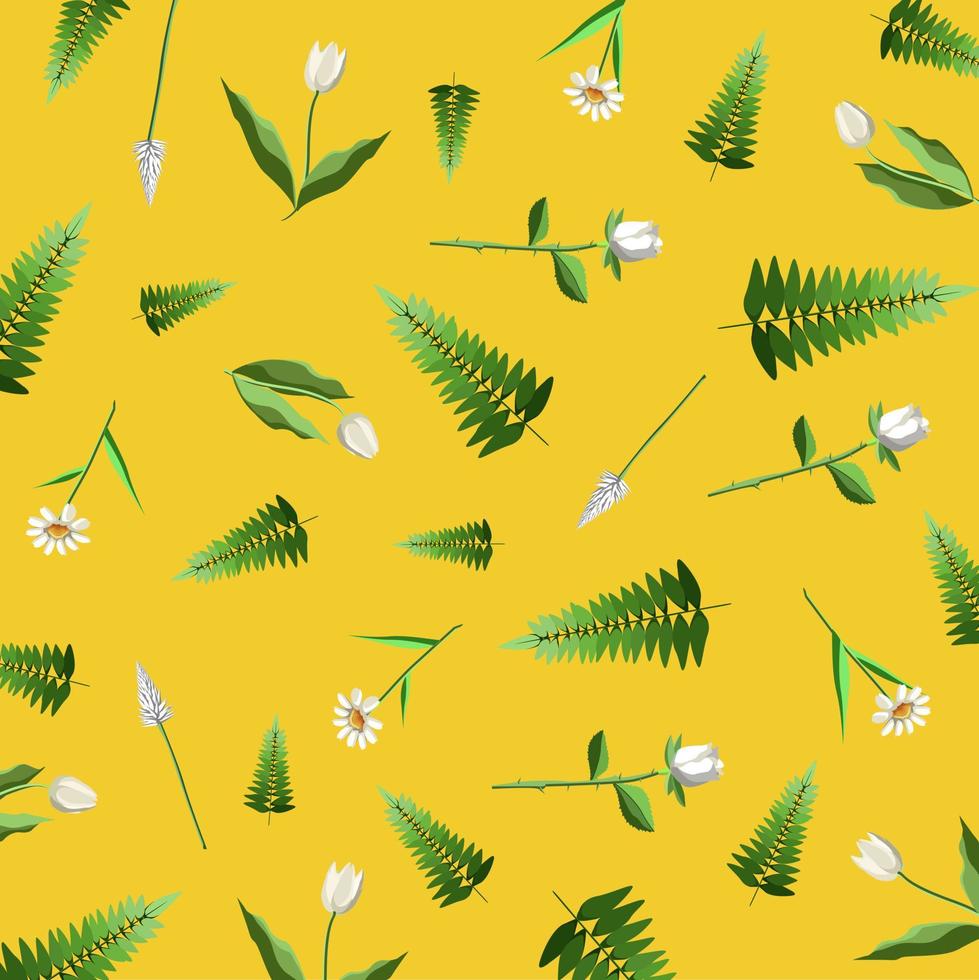 Pattern Illustration Background Leaves and Flowers Theme Nature vector
