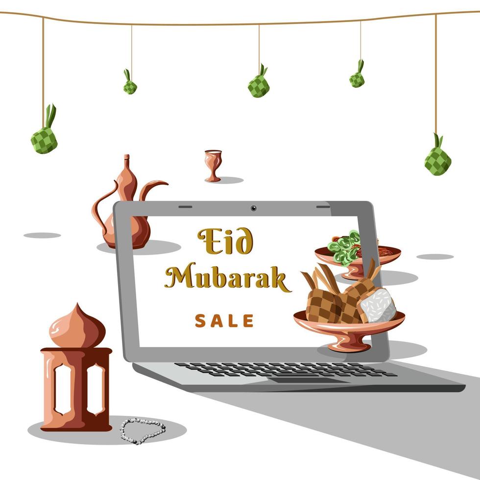 Eid Mubarak For Theme Islamic vector