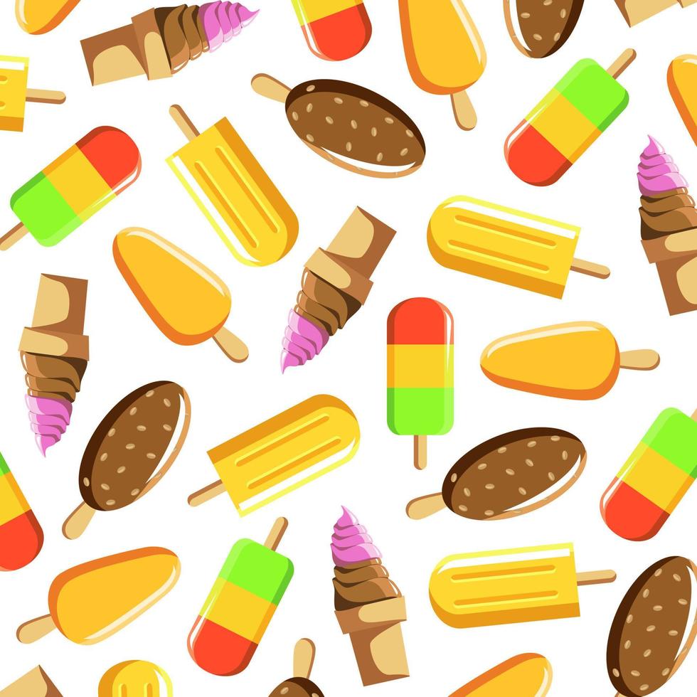 Ice Cream Vector Illustration Pattern