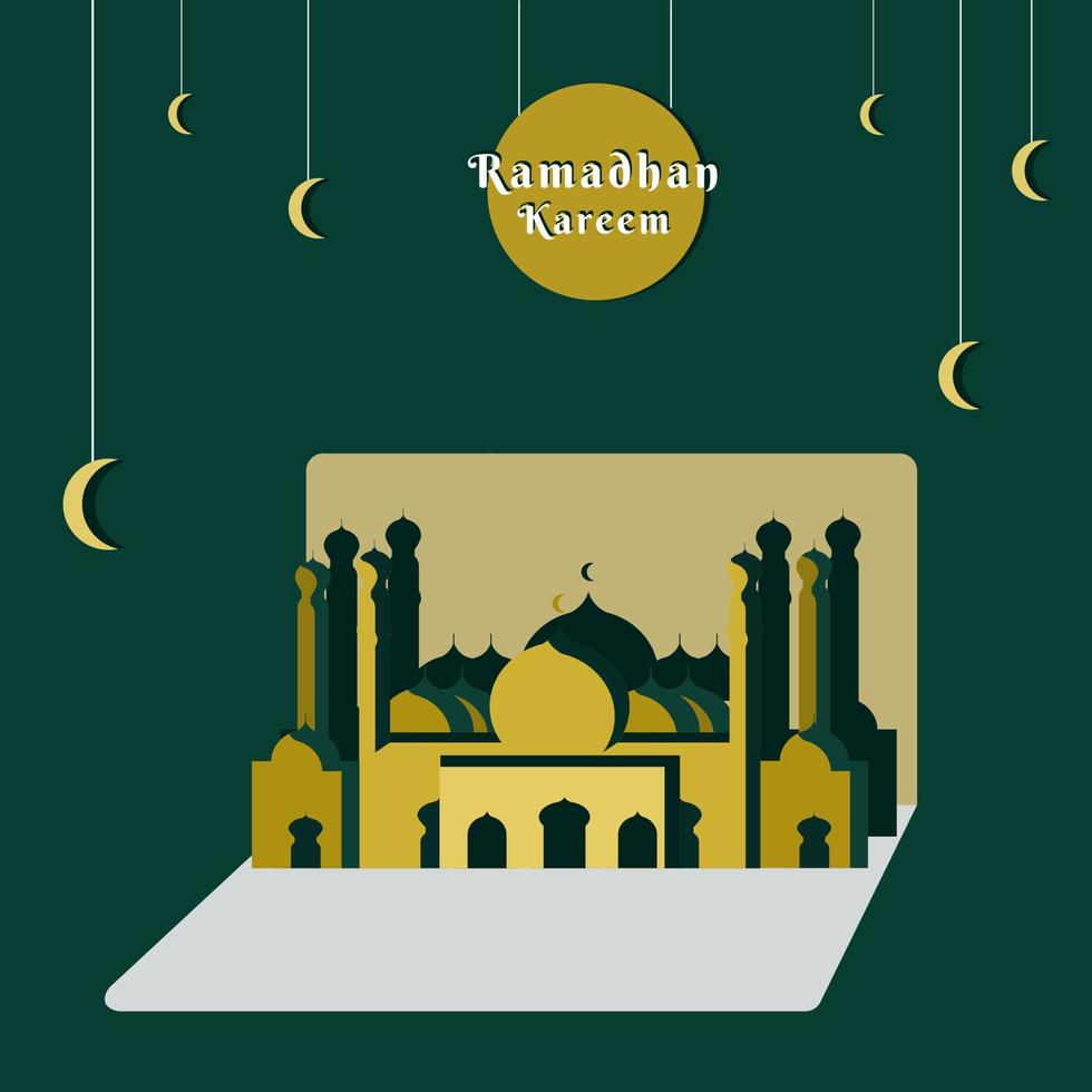 Ramadan vector illustration with fasting month food for advertisement design