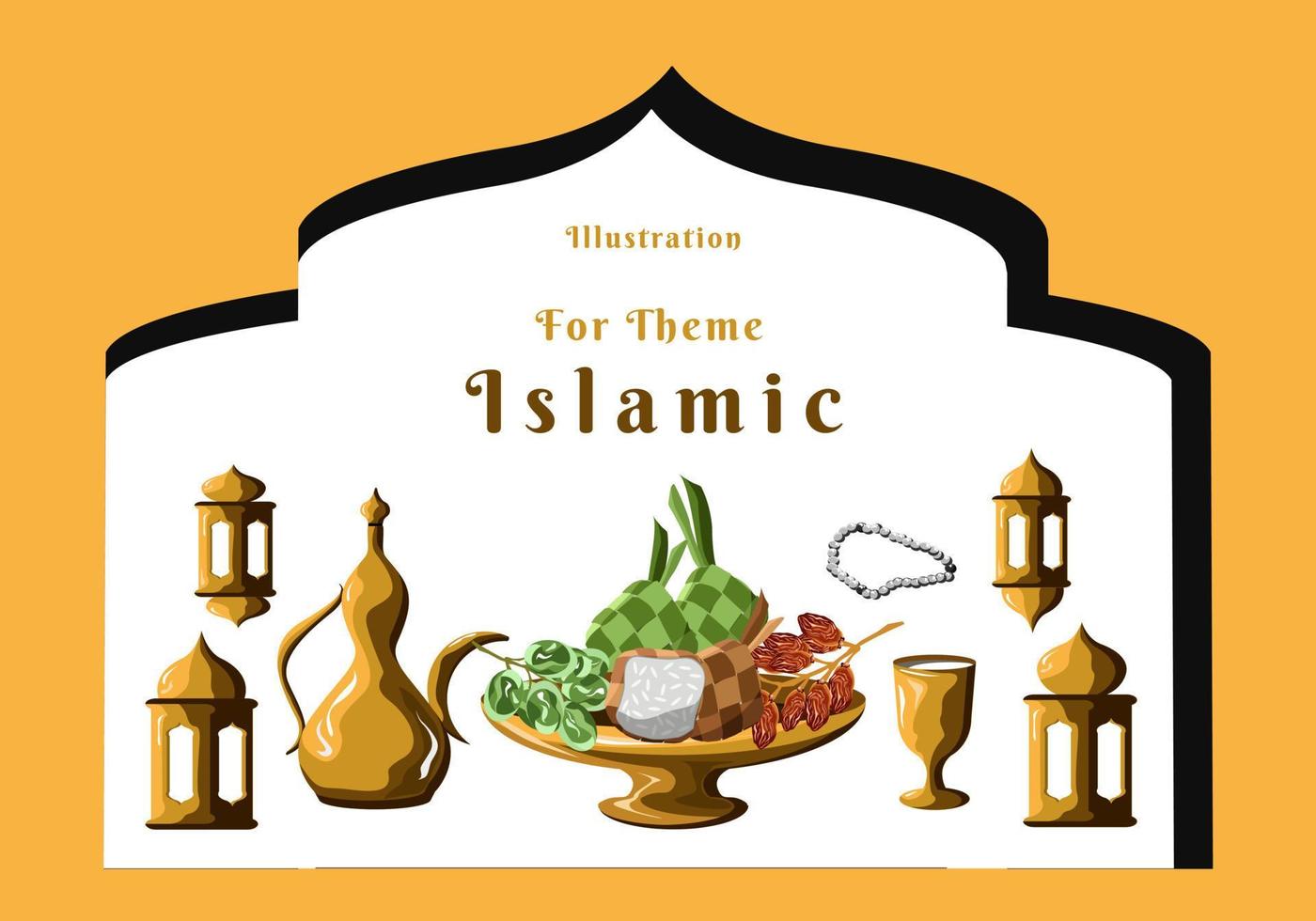 Illustration For Theme Islamic Clip Art vector