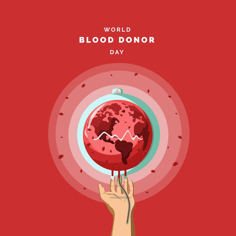 ilustración del día mundial del donante de sangre vector