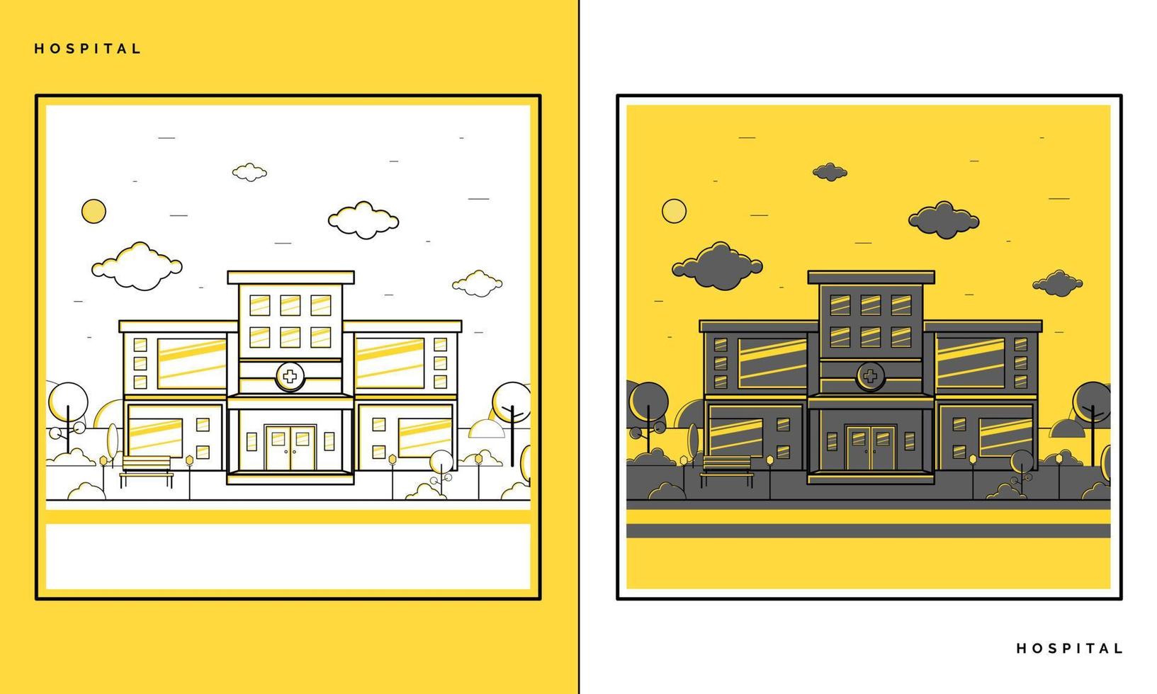 Hospital building vector background illustration