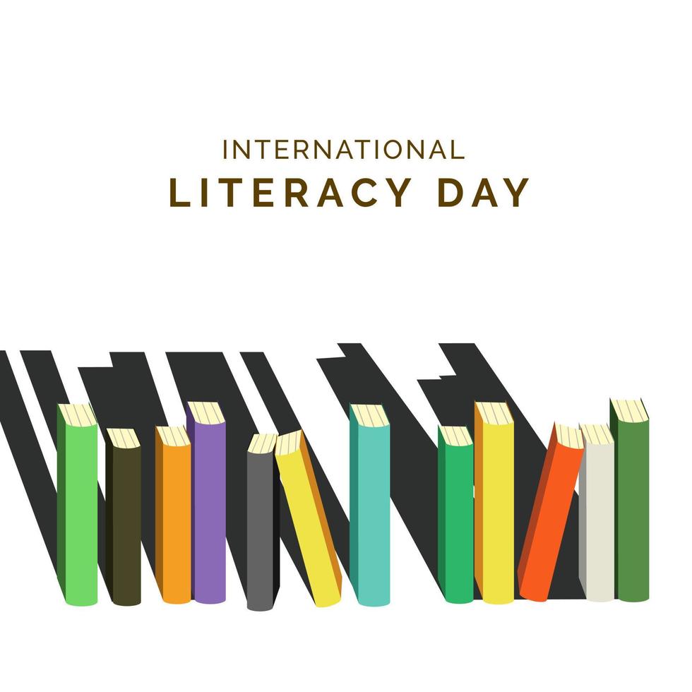 International Literacy Day, design for theme education and science vector