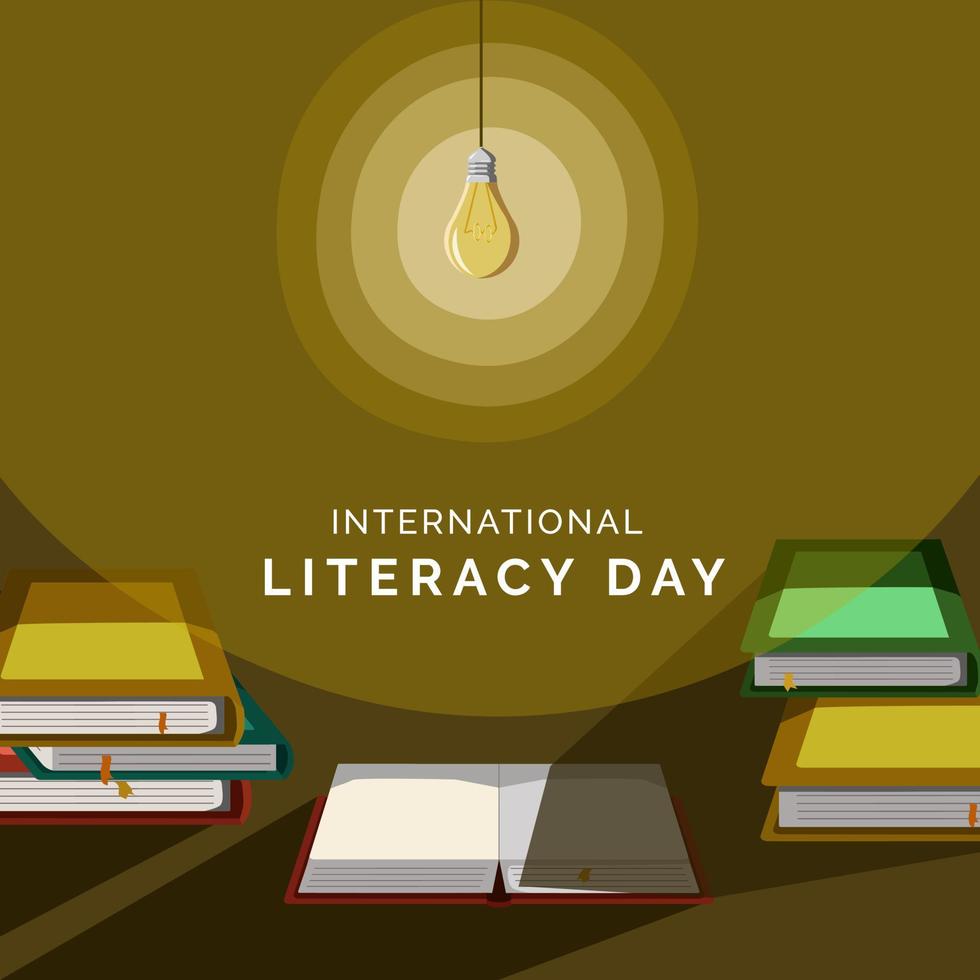 International Literacy Day, design for theme education and science vector