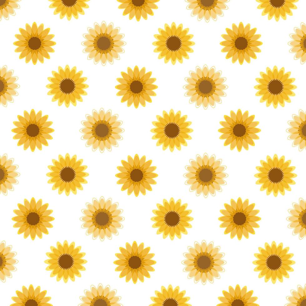 Sunflower pattern background, vector illustration