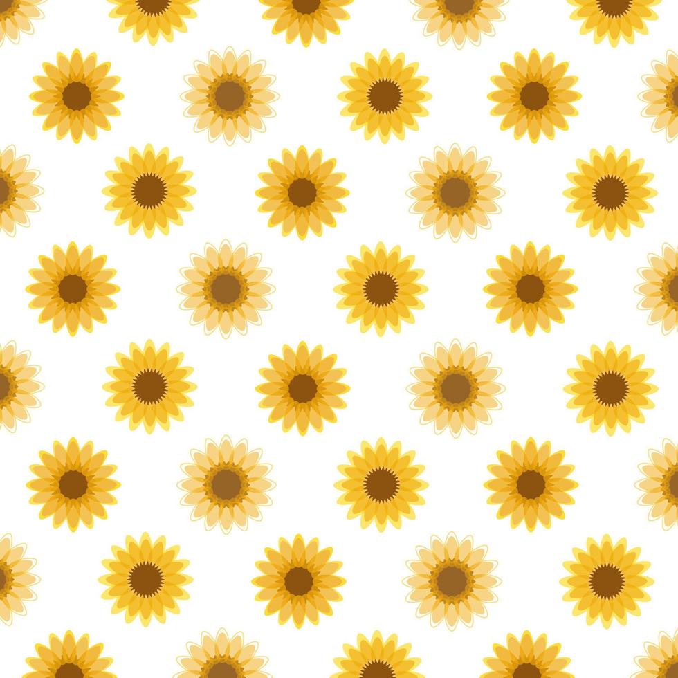 Sunflower pattern background, vector illustration