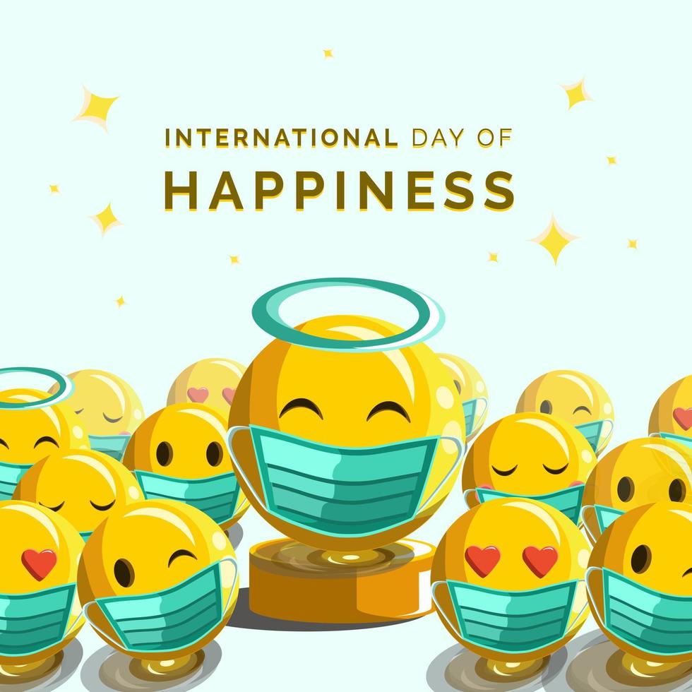 International Day of Happiness, vector illustration