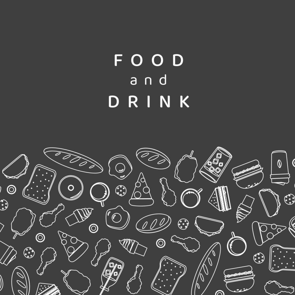 Food and drink pattern background vector