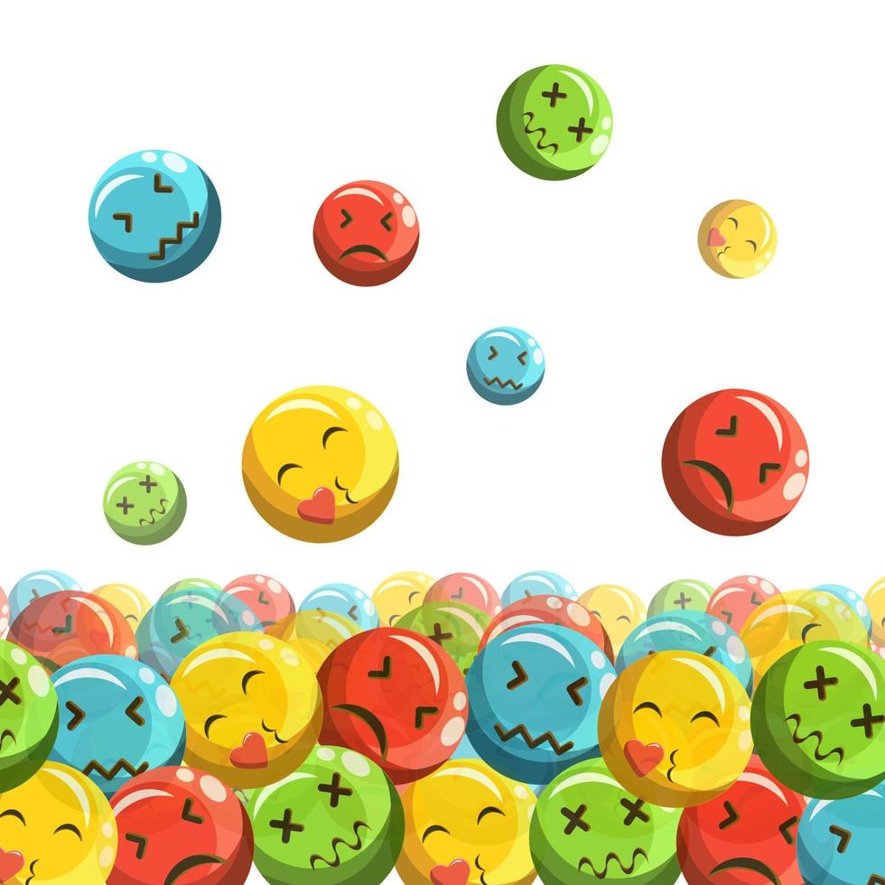 Background pattern emoticon with many expressions vector