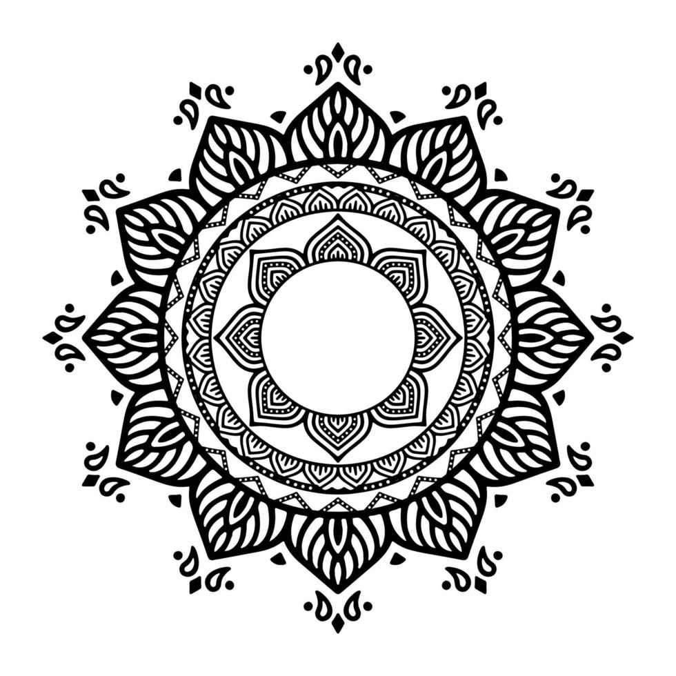 Black Mandala for Design. Mandala Circular pattern design for Henna, Mehndi, tattoo, decoration. Decorative ornament in ethnic oriental style. Coloring book page. vector