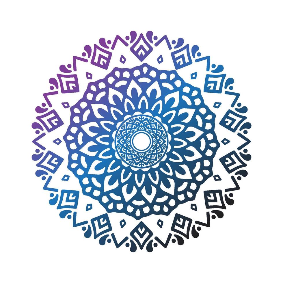 Vector hand drawn doodle mandala. Ethnic mandala with colorful tribal ornament. Isolated. Bright colors.