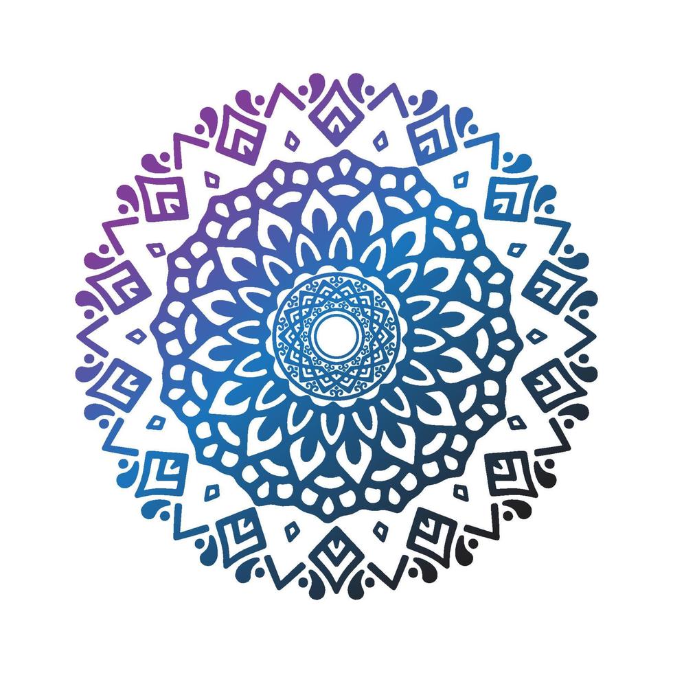 vector dibujado a mano doodle mandala. mandala étnica con coloridos adornos tribales. aislado. colores brillantes.