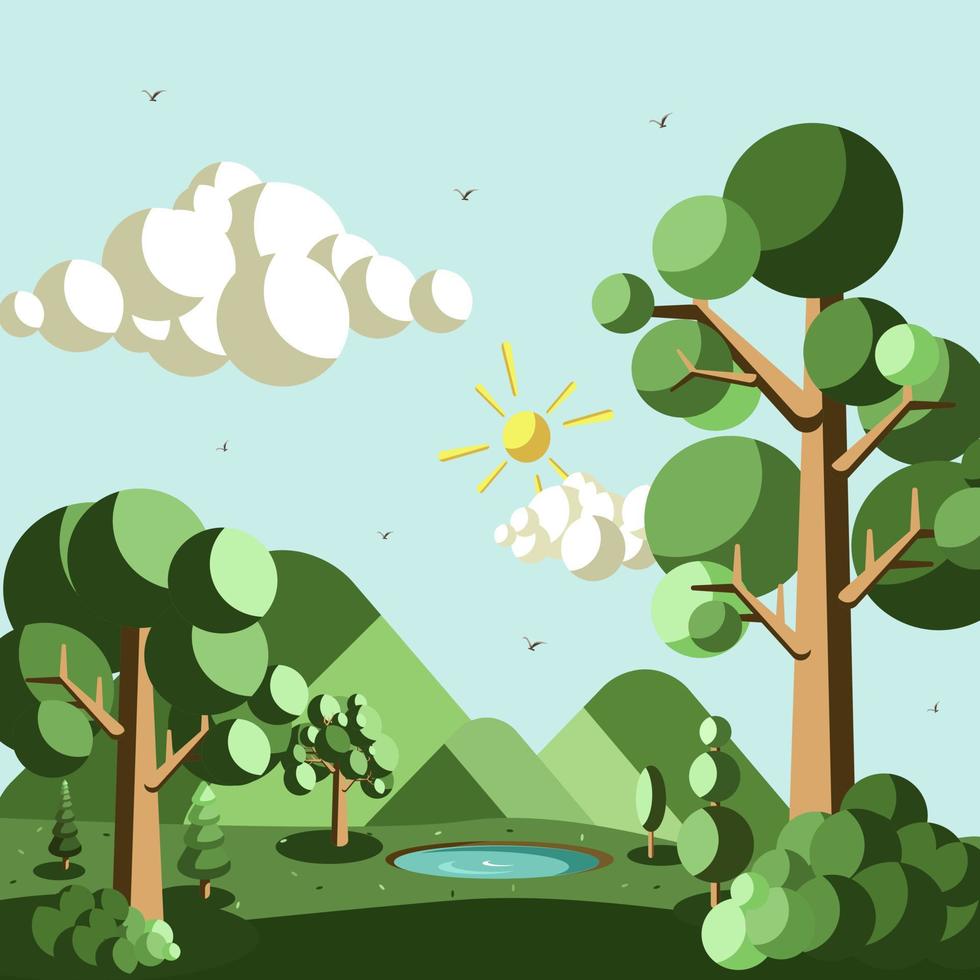 Natural landscape illustration vector, design for theme nature vector