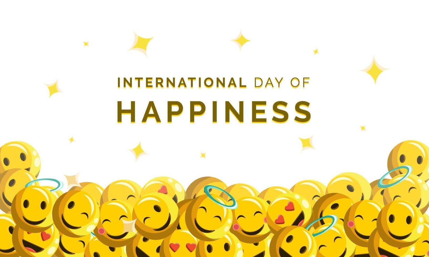 International Day of Happiness vector illustration