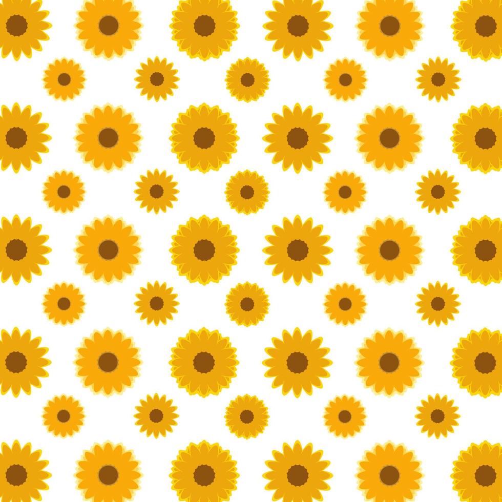 Sunflower pattern background, vector illustration