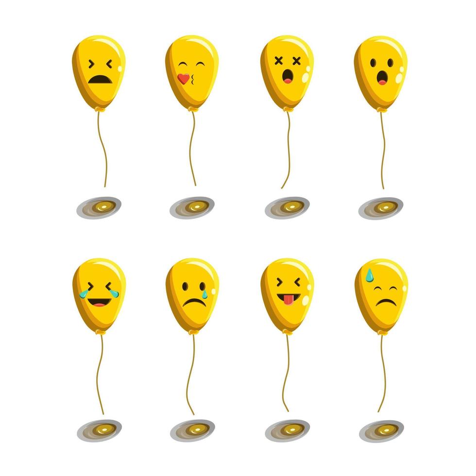 Vector illustration of balloon expression emoticon collection