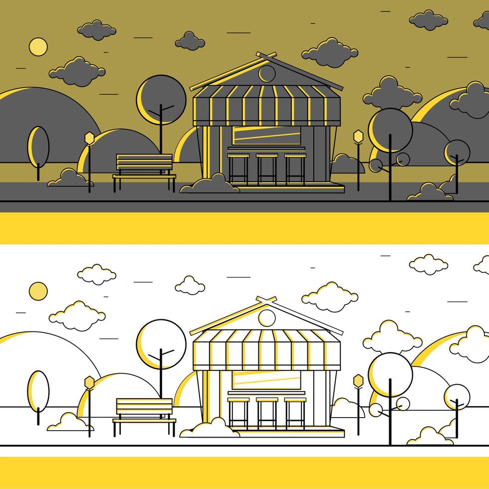 Vector illustration of store with background