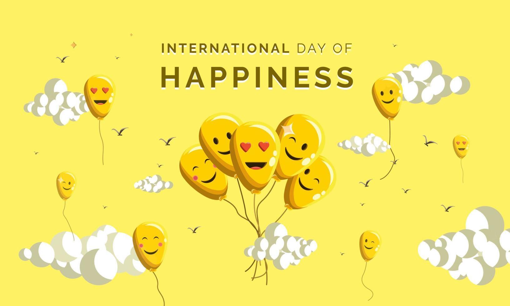 International Day of Happiness vector illustration