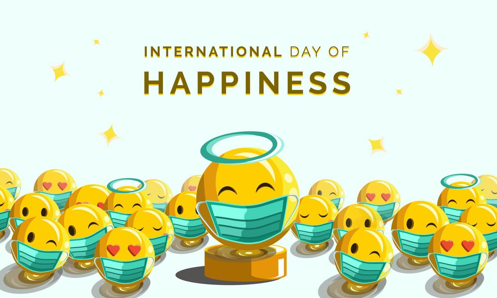 día internacional de la felicidad, ilustración vectorial vector