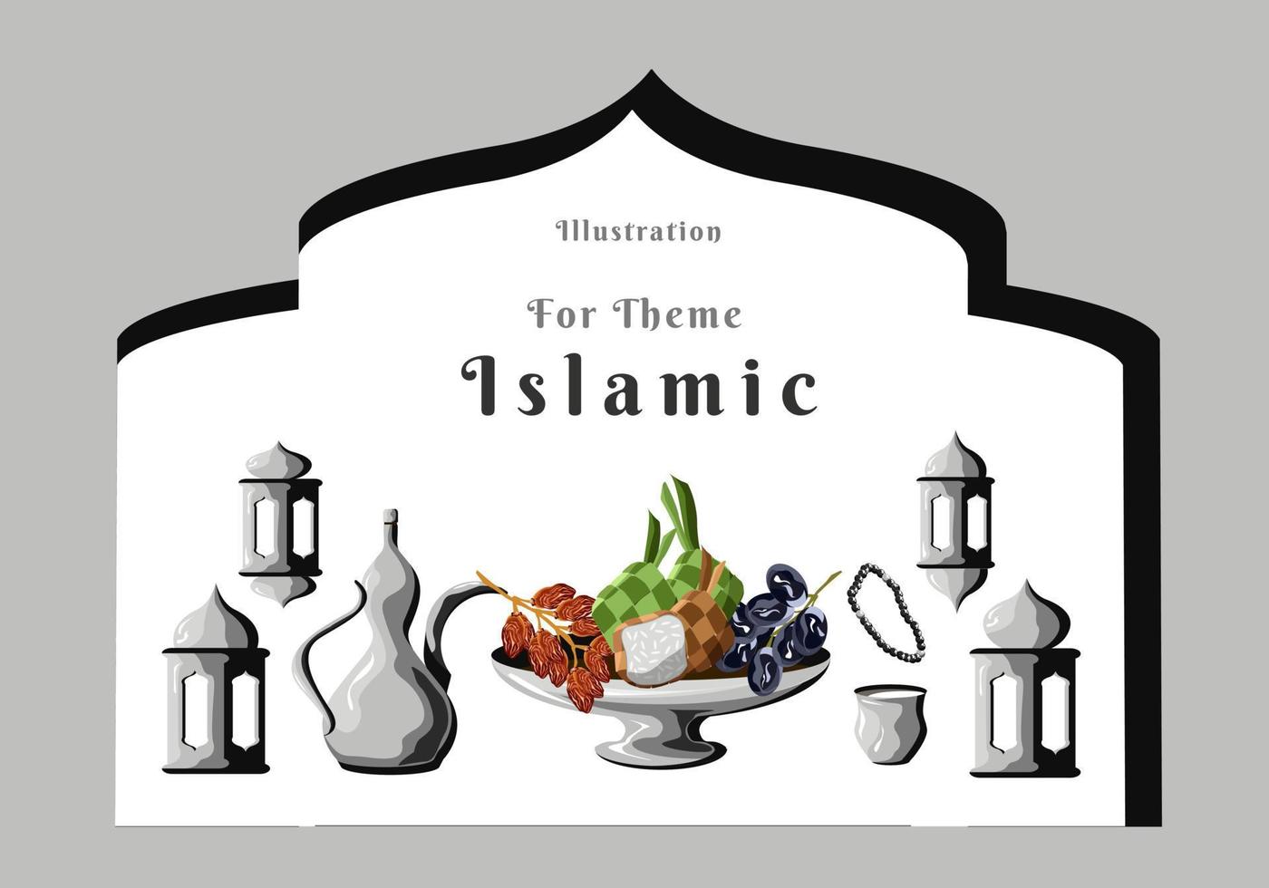 Illustration For Theme Islamic Clip Art vector