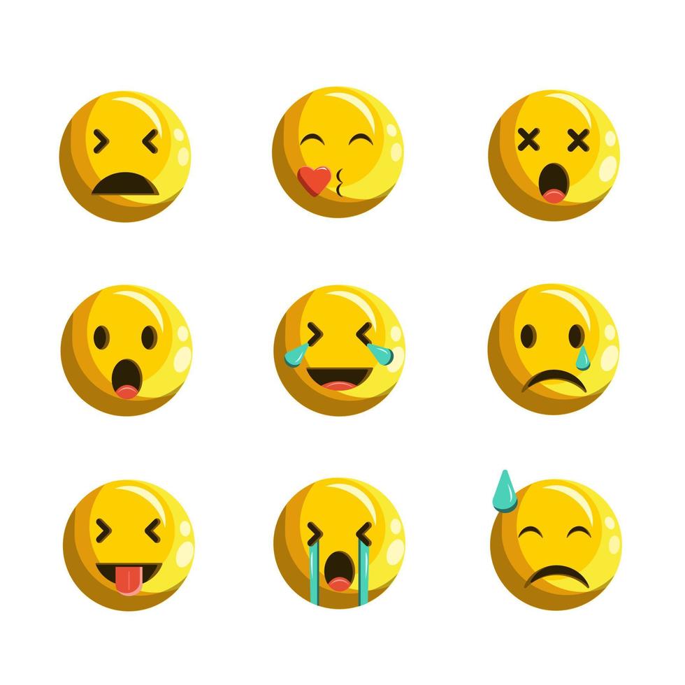 Expression emoticon collection vector illustration