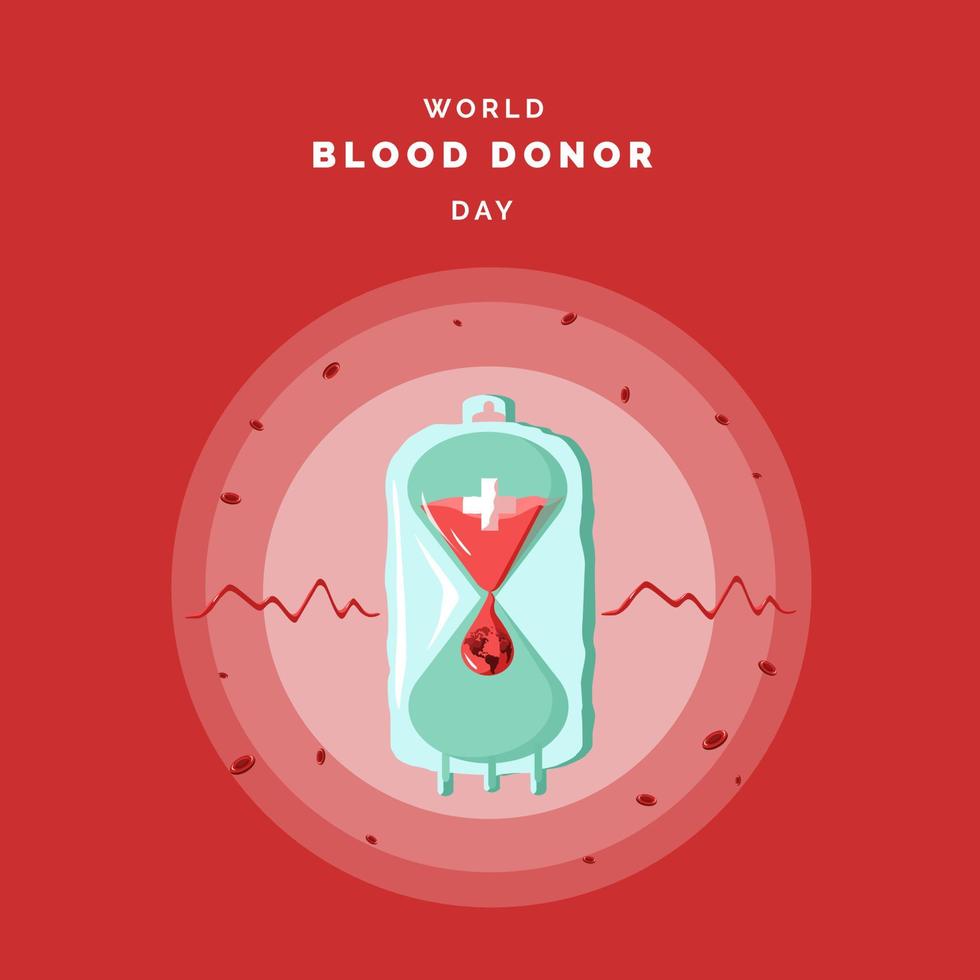 ilustración del día mundial del donante de sangre vector