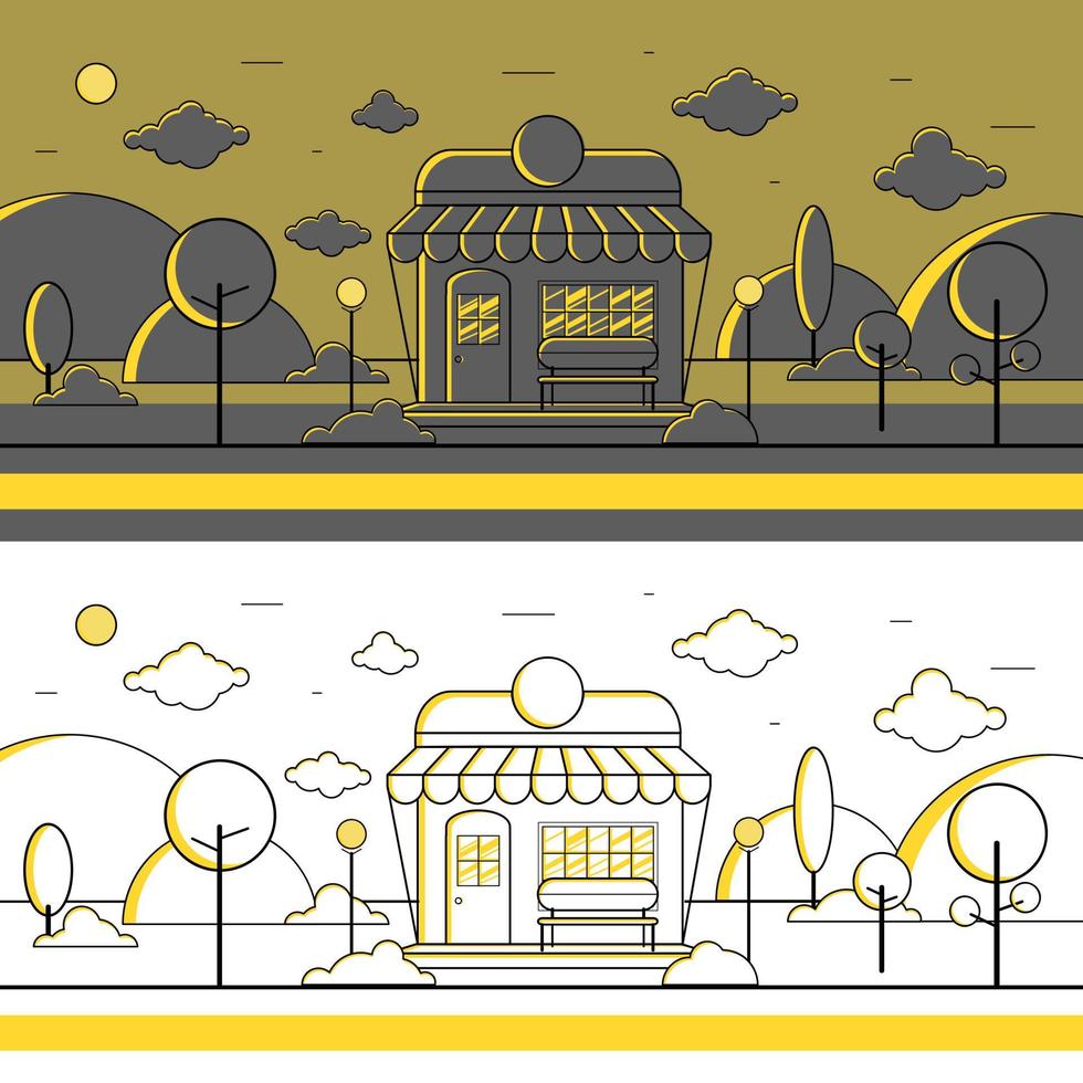 ilustración vectorial de tienda con fondo vector