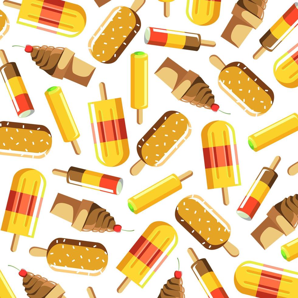 Ice Cream Vector Illustration Pattern