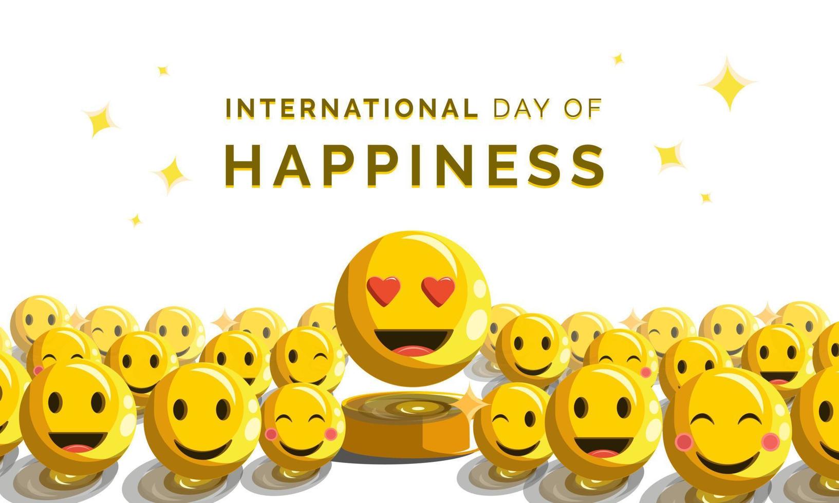 International Day of Happiness vector illustration