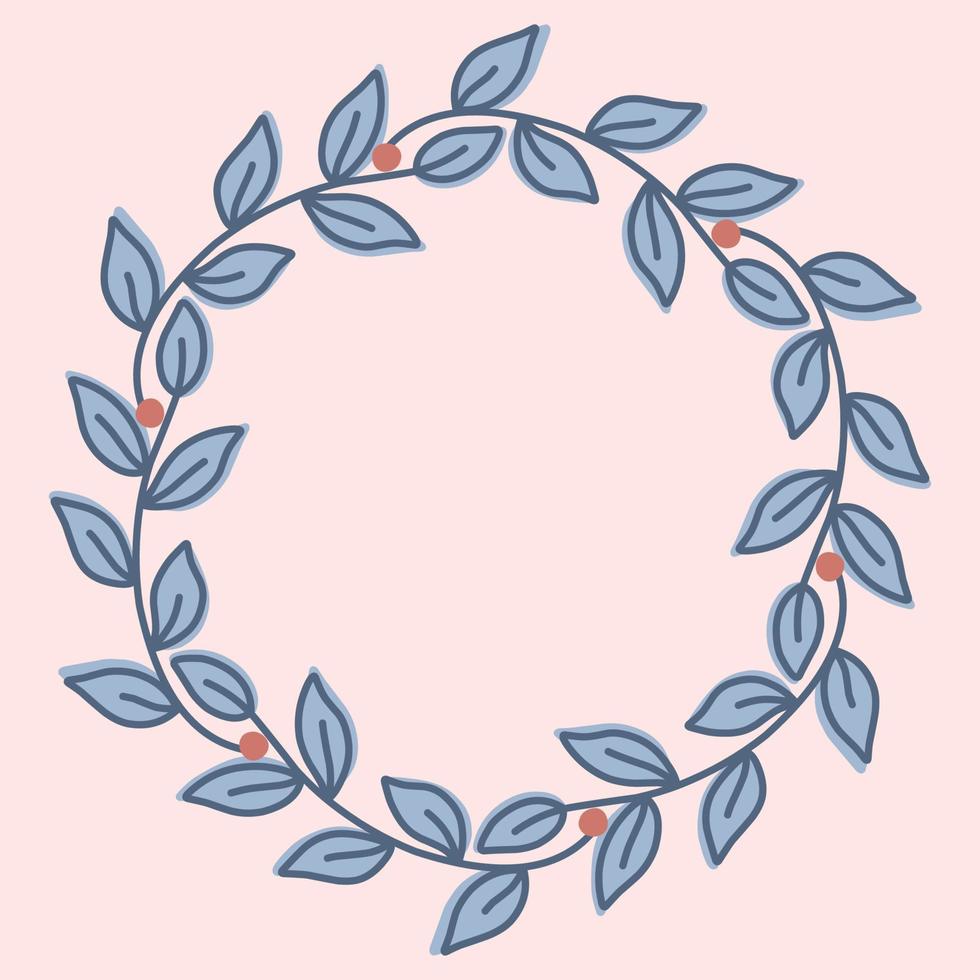 Hand drawn leaf frame vector