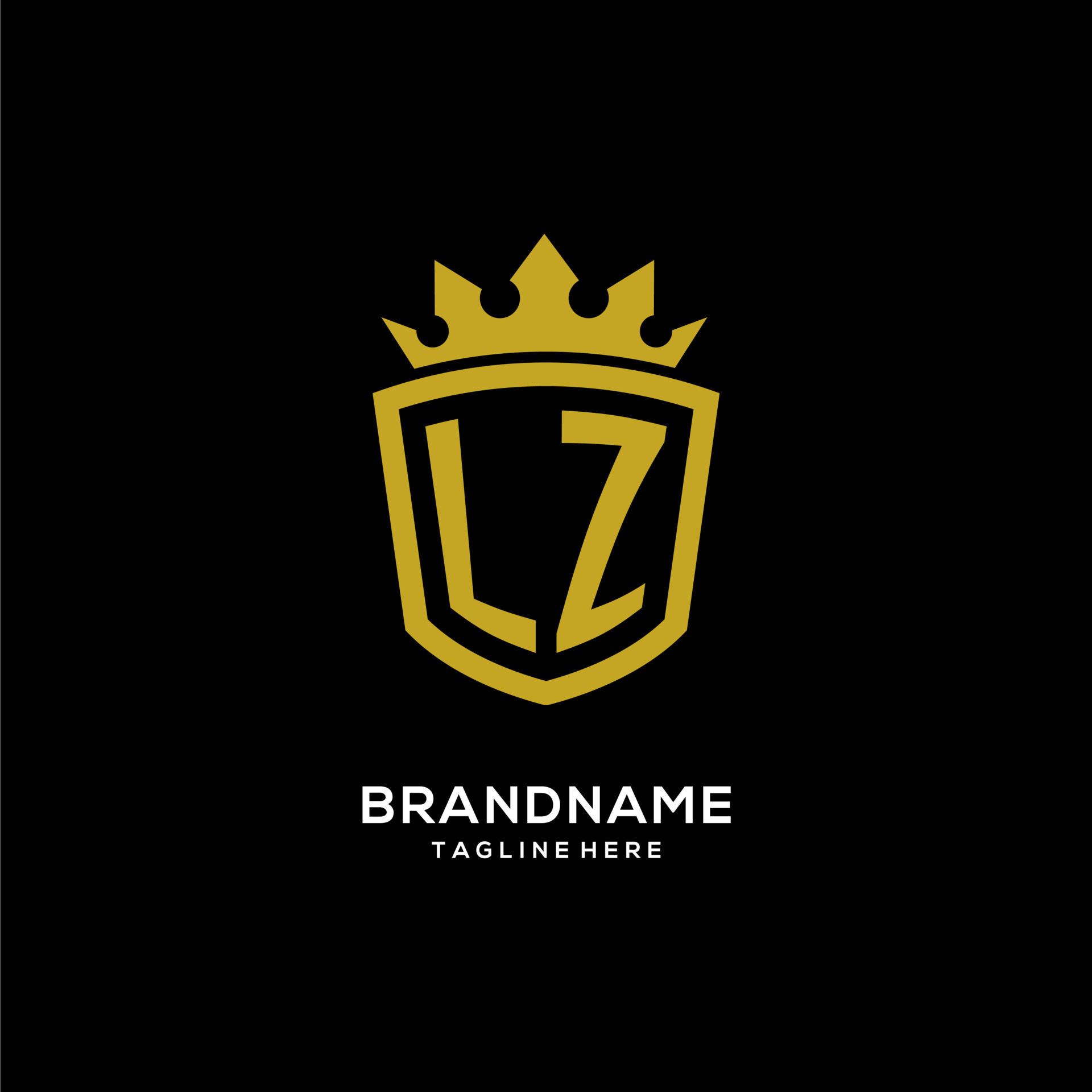 Initial Letter LZ Logo With Feather Gold And Silver Color, Simple