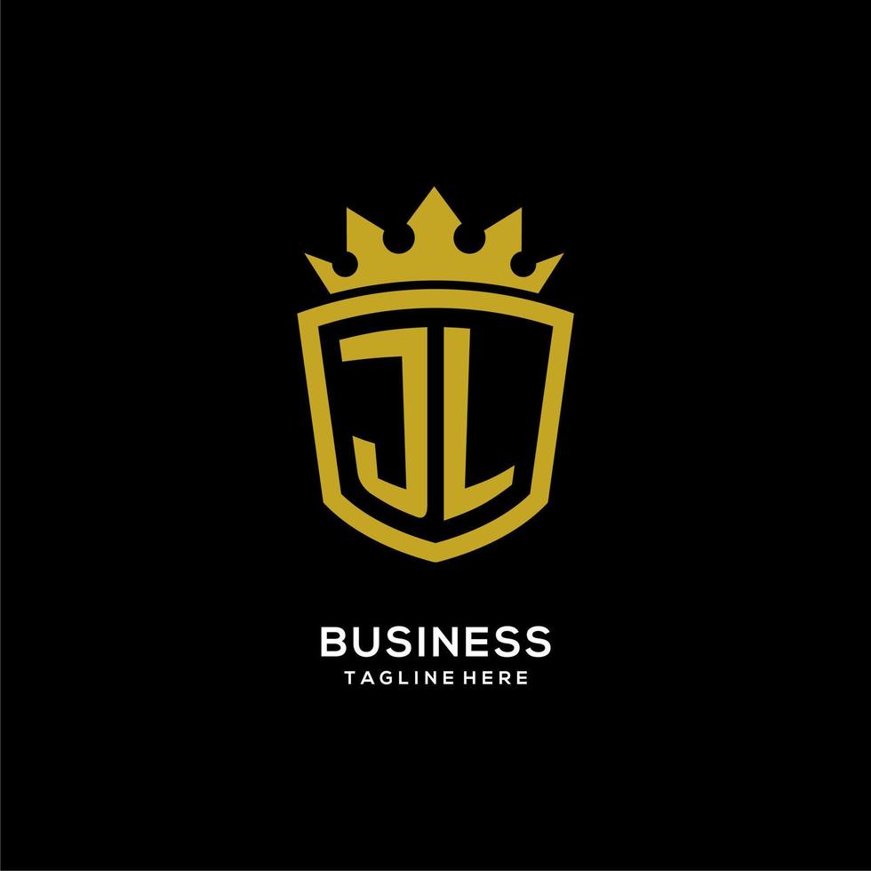 Initial JL logo shield crown style, luxury elegant monogram logo design vector