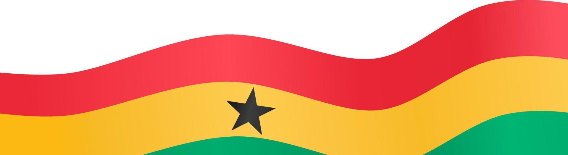 ola de bandera de ghana aislada en png o fondo transparente, símbolo ghana. ilustración vectorial vector