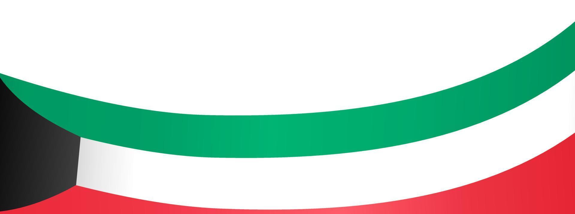 Kuwait flag wave  isolated  on png or transparent background,Symbol Kuwait. vector illustration