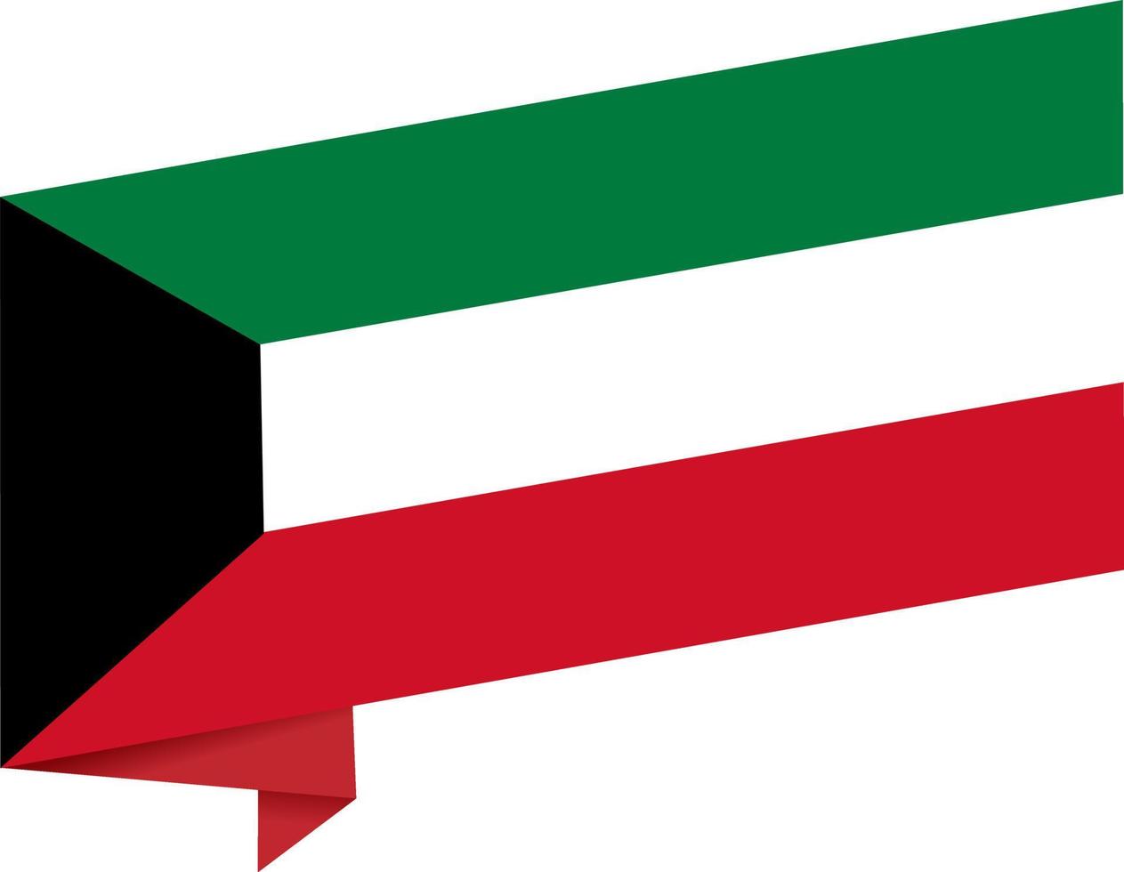 Kuwait flag wave  isolated  on png or transparent background,Symbol Kuwait. vector illustration