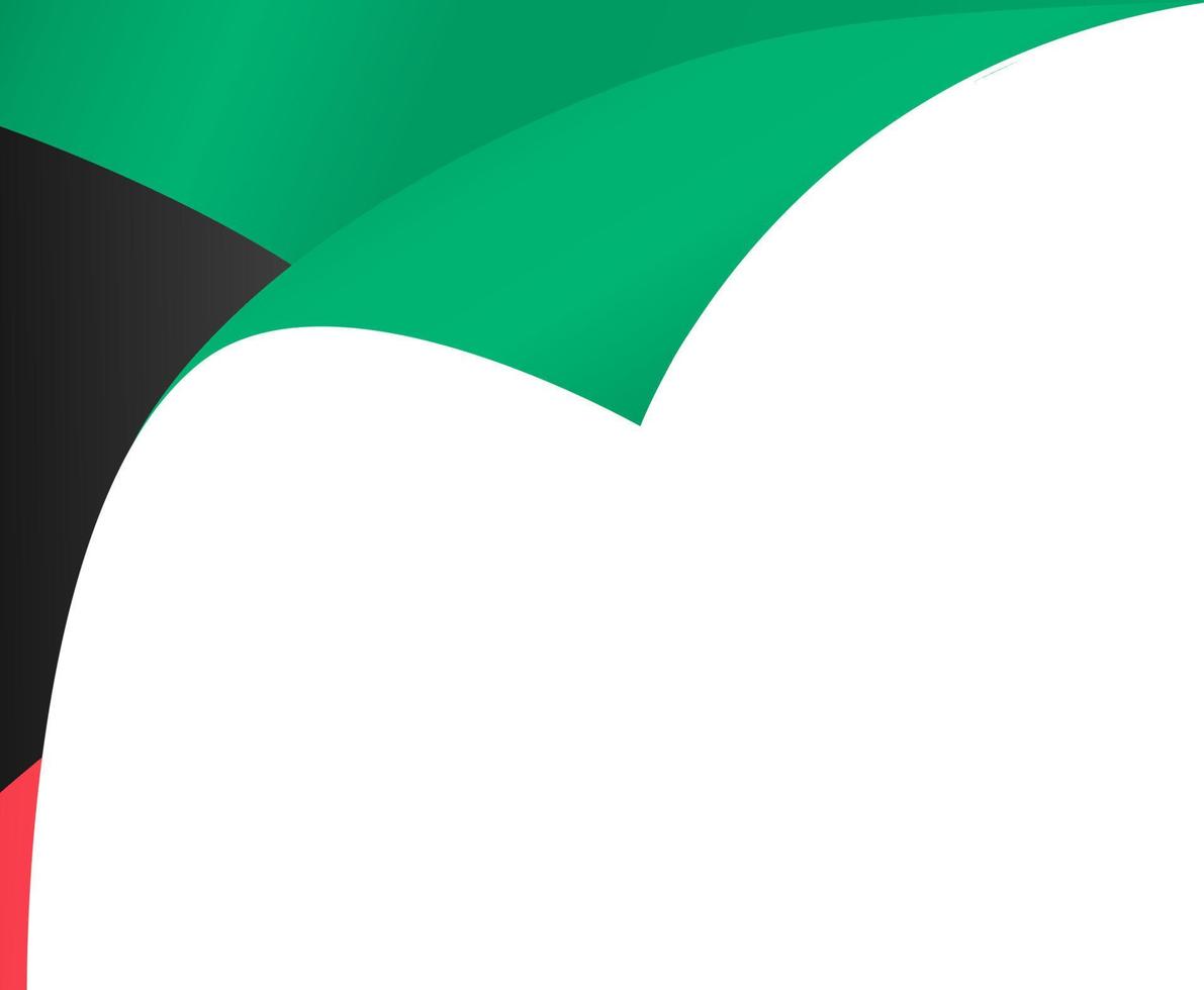 ola de bandera de kuwait aislada en png o fondo transparente, símbolo de kuwait. ilustración vectorial vector