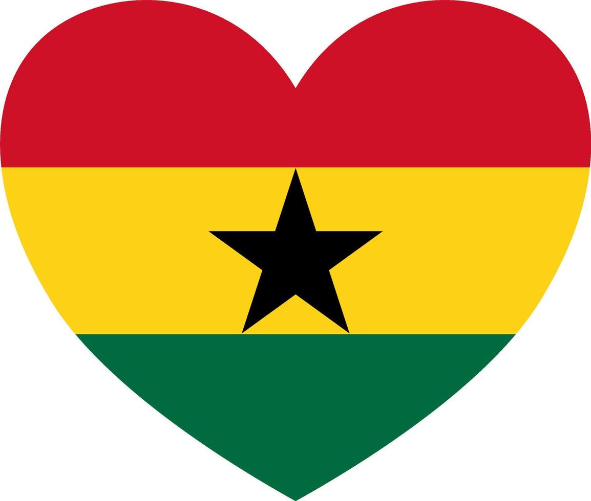 Ghana  flag in heart shape isolated  on png or transparent  background,Symbols of Ghana.Vector illustration vector