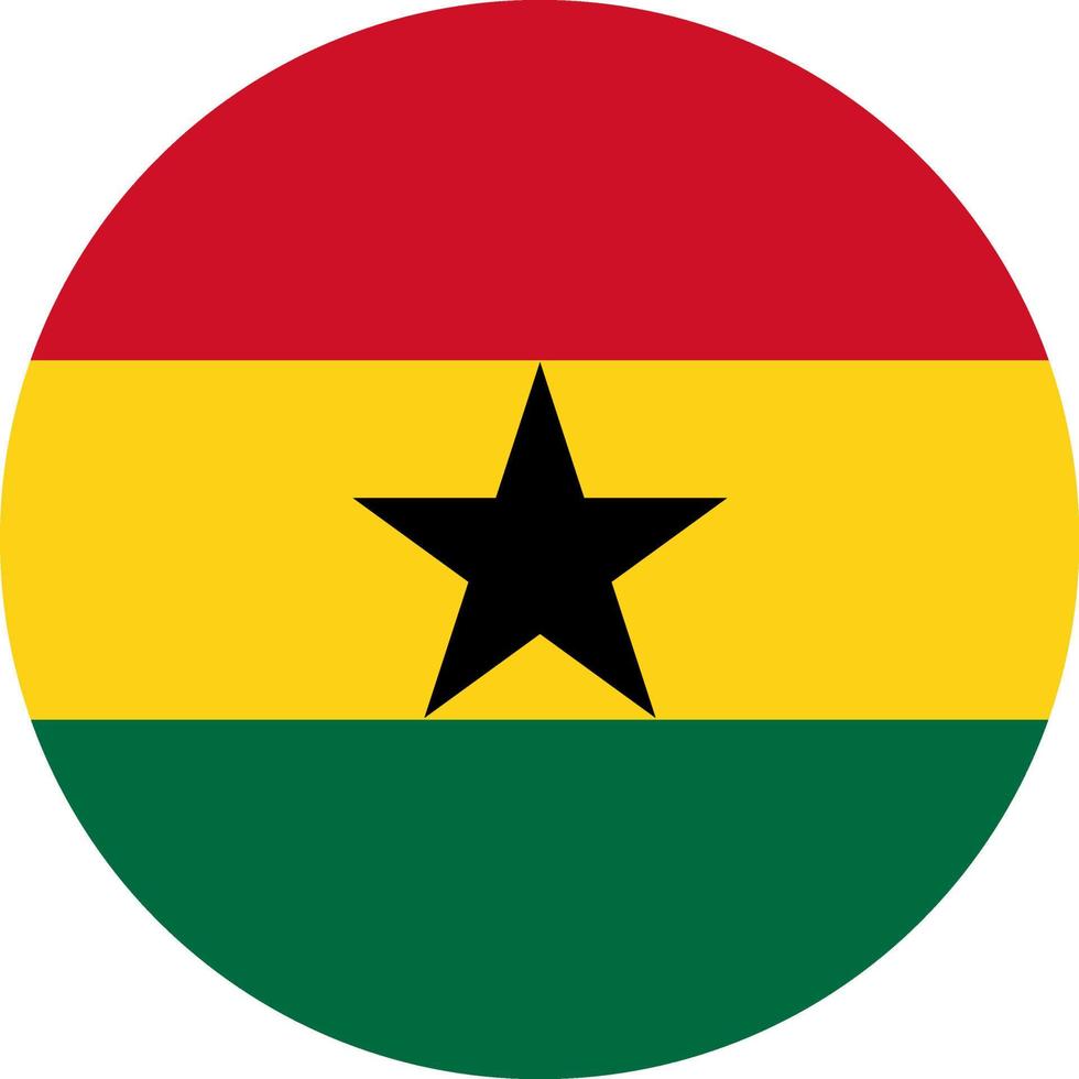 bandera de ghana en forma de círculo aislada en png o fondo transparente, símbolo de ghana.ilustración vectorial vector