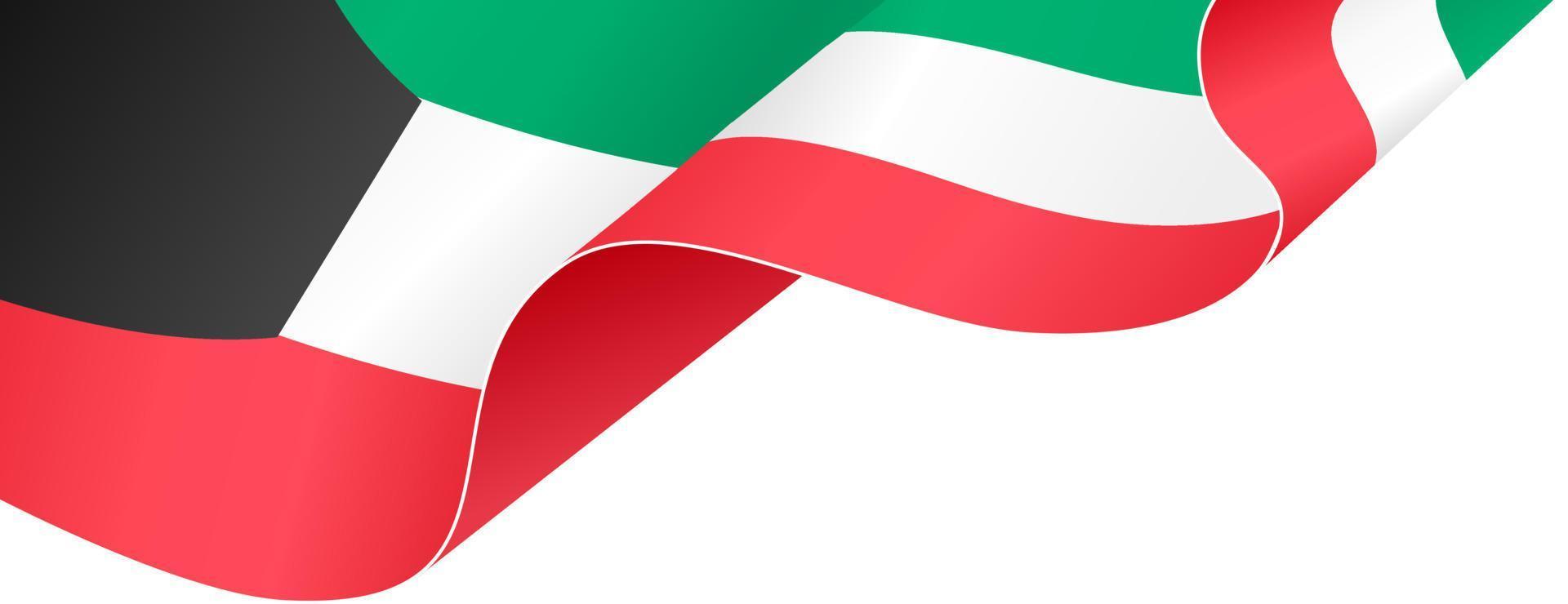 ola de bandera de kuwait aislada en png o fondo transparente, símbolo de kuwait. ilustración vectorial vector