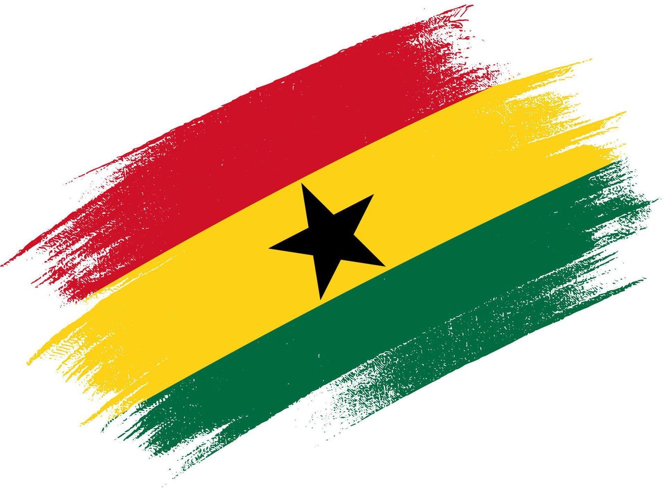 Ghana flag with brush paint textured isolated  on png or transparent background.Symbol of  Ghana. Vector illustration