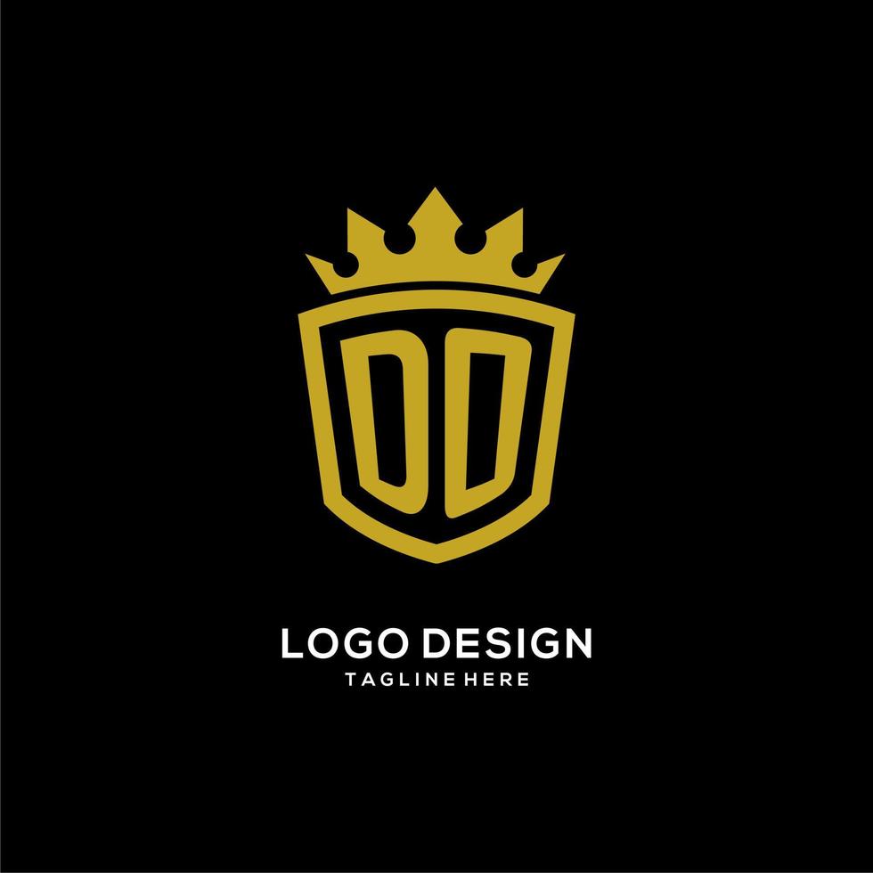 estilo de corona de escudo de logotipo inicial, diseño de logotipo de monograma elegante de lujo vector